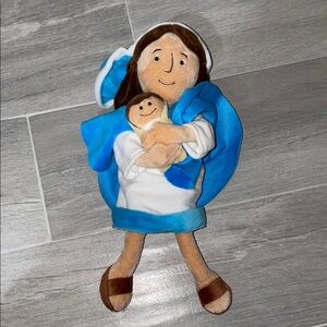 Blue and White Plush Doll